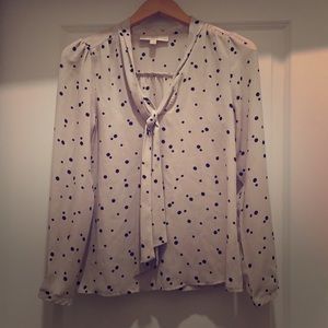 Loft long sleeve blouse with tie